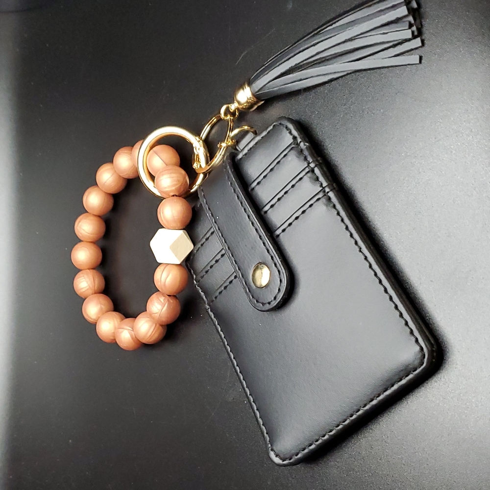 New! Copper Tassel Key Ring Wallet Bracelet